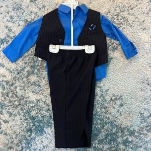 Nautical baby boy 4pc vest suit wedding 12 months